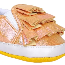 Baby Moo Frill Partywear Anti-Skid Slip-On Booties - Gold