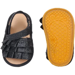Baby Moo Frilly Glitter Partywear Velcro Straps Anti-Skid Sandals - Black