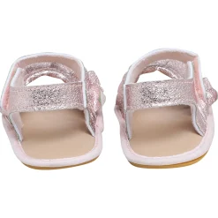 Baby Moo Frilly Glitter Partywear Velcro Straps Anti-Skid Sandals - Pink, Rose Gold