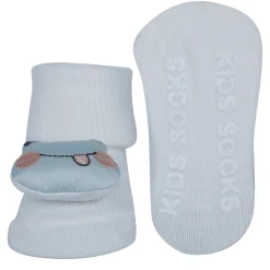 Baby Moo Frog And Rabbit 3D Rattle Anti-Skid Socks Booties Pack of 2 - White, Pink