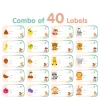 Baby Moo Fruits And Animals Waterproof Labels 40 Pcs Stationery Set For Children - Multicolour