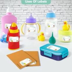 Baby Moo Fruits And Animals Personalised Photo And Name Waterproof Labels 40 Pcs Stationery Set For Children - Multicolour