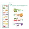 Baby Moo Fruits Personalised Name Self Adhesive Transparent Embossed Stickers, 3D Labels 10 Pcs Stationery Set for Children - Multicolour
