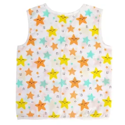 Baby Moo Fruity Fun Prints V-Neck Sleeveless Front Opening Button Cotton Jhablas 5 Pcs - Green, Multicolour