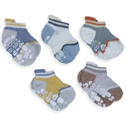 Baby Moo Fun Prints Anti-Skid Adorable 5 Pack Socks - Multicolour