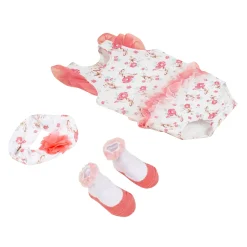 Baby Moo Garden Gift Set 3 Piece With Bodysuit, Socks And Headband - Pink, White