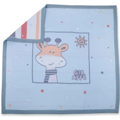 Baby Moo Giraffe All Season Medium Muslin Blanket - Blue
