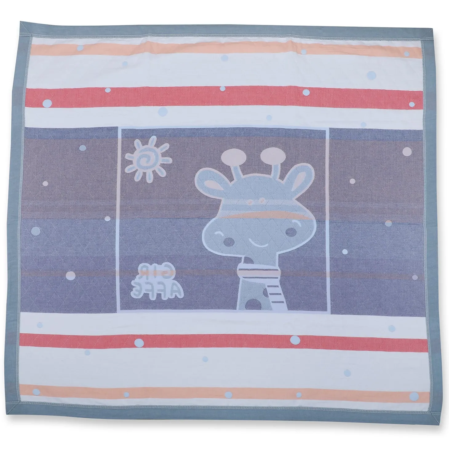 Baby Moo Giraffe All Season Medium Muslin Blanket - Blue