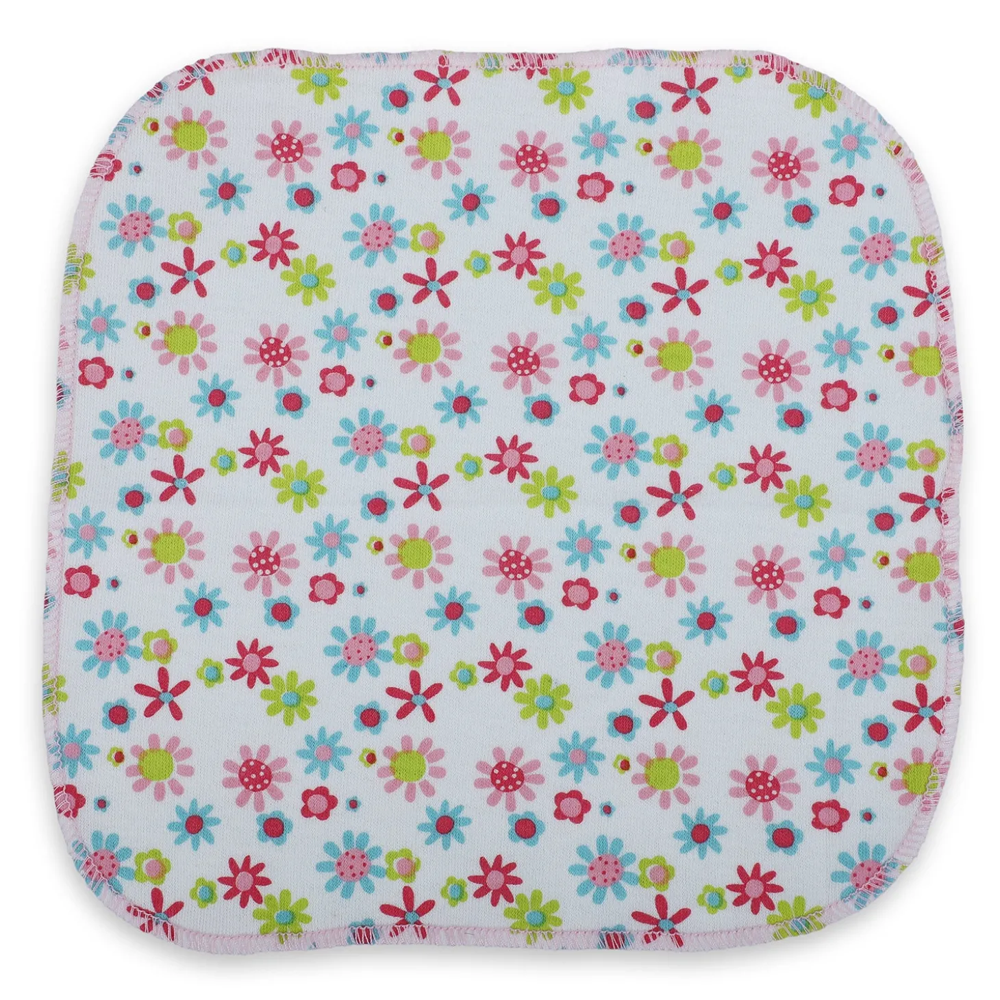 Baby Moo Girls Theme Cotton 20 x 20 cm Soft Hosiery Wash Cloth - Multicolour