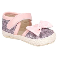 Baby Moo Glittery Partywear Bow Velcro Strap Anti-Skid Sandals - Pink