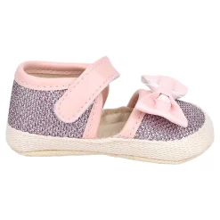 Baby Moo Glittery Partywear Bow Velcro Strap Anti-Skid Sandals - Pink