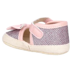 Baby Moo Glittery Partywear Bow Velcro Strap Anti-Skid Sandals - Pink