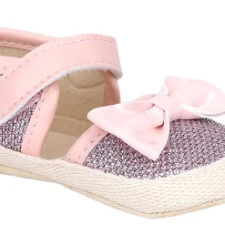 Baby Moo Glittery Partywear Bow Velcro Strap Anti-Skid Sandals - Pink