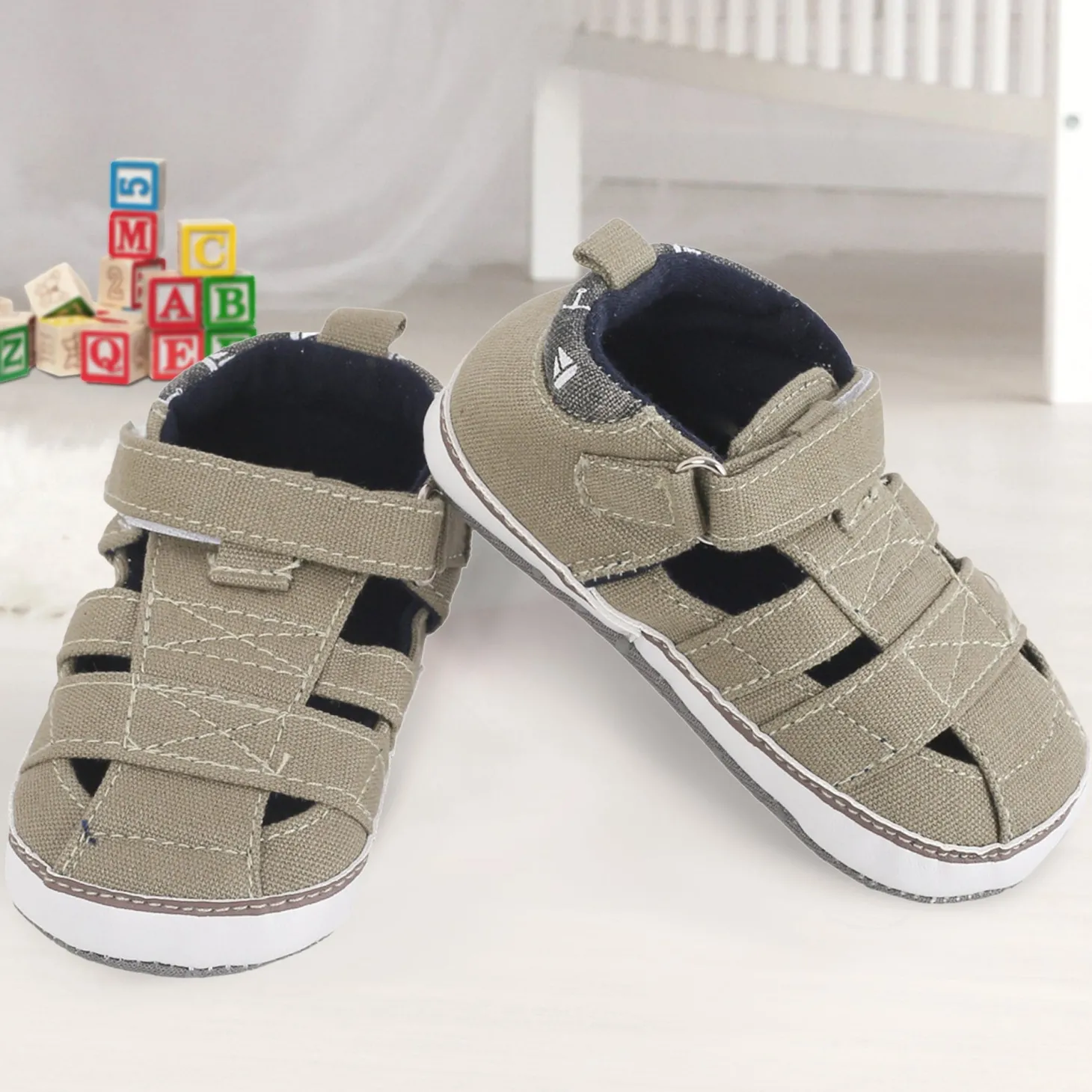 Baby Moo Green Velcro Booties