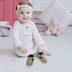 Baby Moo Green Velcro Booties