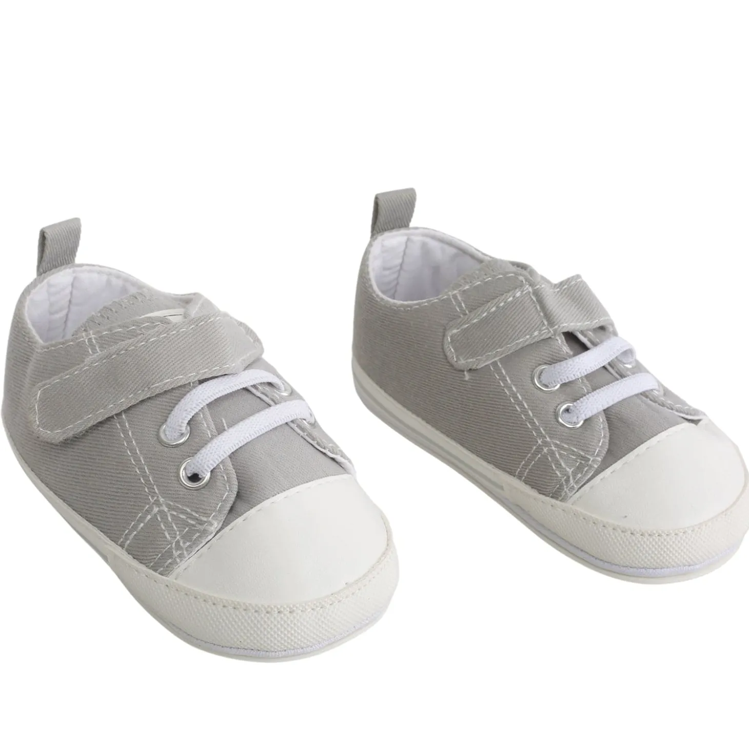 Baby Moo Grey Velcro Sneakers