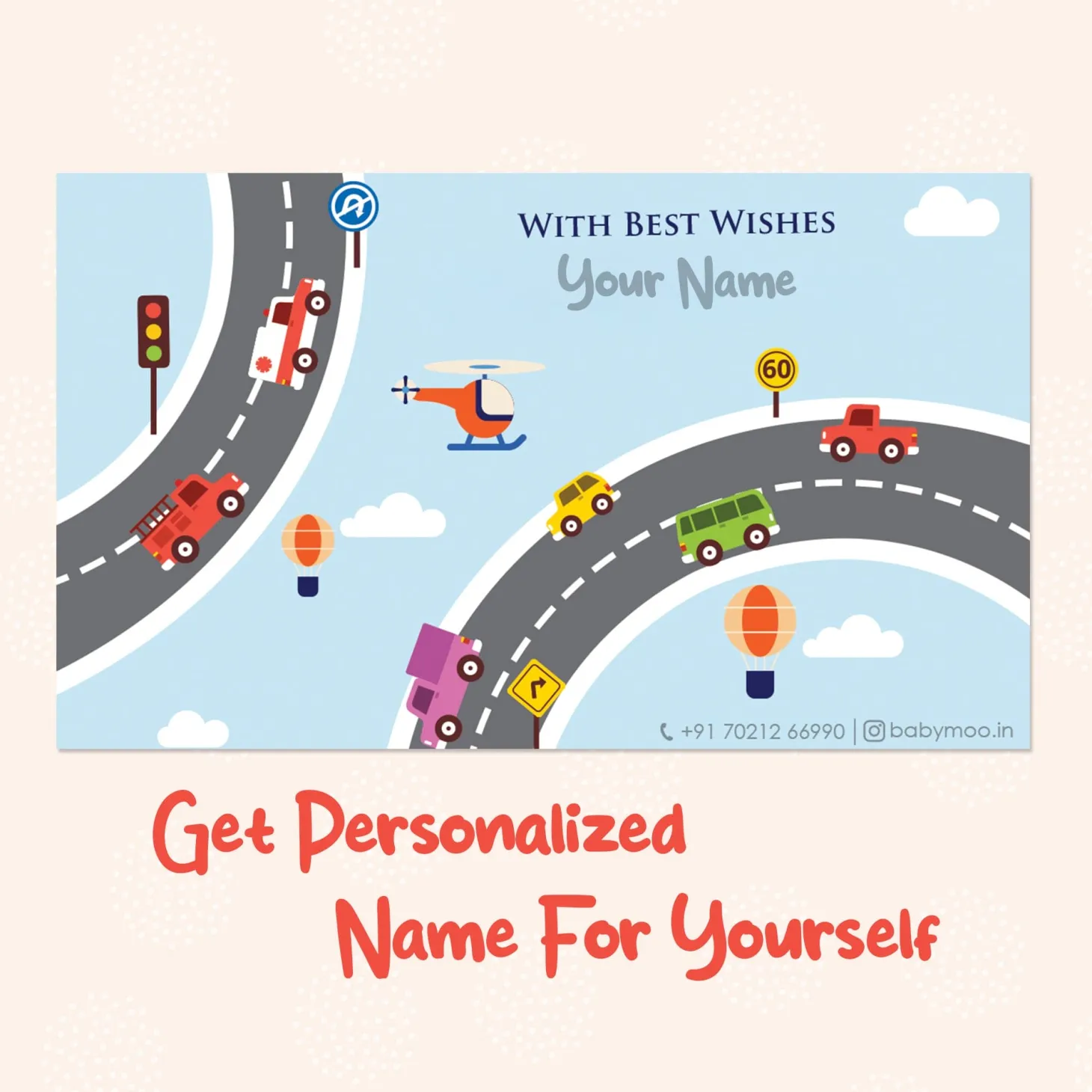 Baby Moo Happy Journey 40 Gift Card Pack Personalised Wish Tags - Multicolour