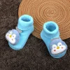 Baby Moo Happy Penguin Cotton Anti-Skid 3D Socks - Blue