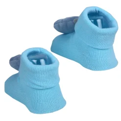 Baby Moo Happy Penguin Cotton Anti-Skid 3D Socks - Blue