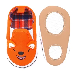 Baby Moo Happy Puppy Anti-Skid Canvas Sneakers - Orange