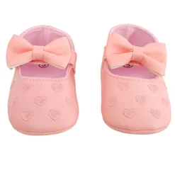 Baby Moo Hearts With Bow Pink Booties