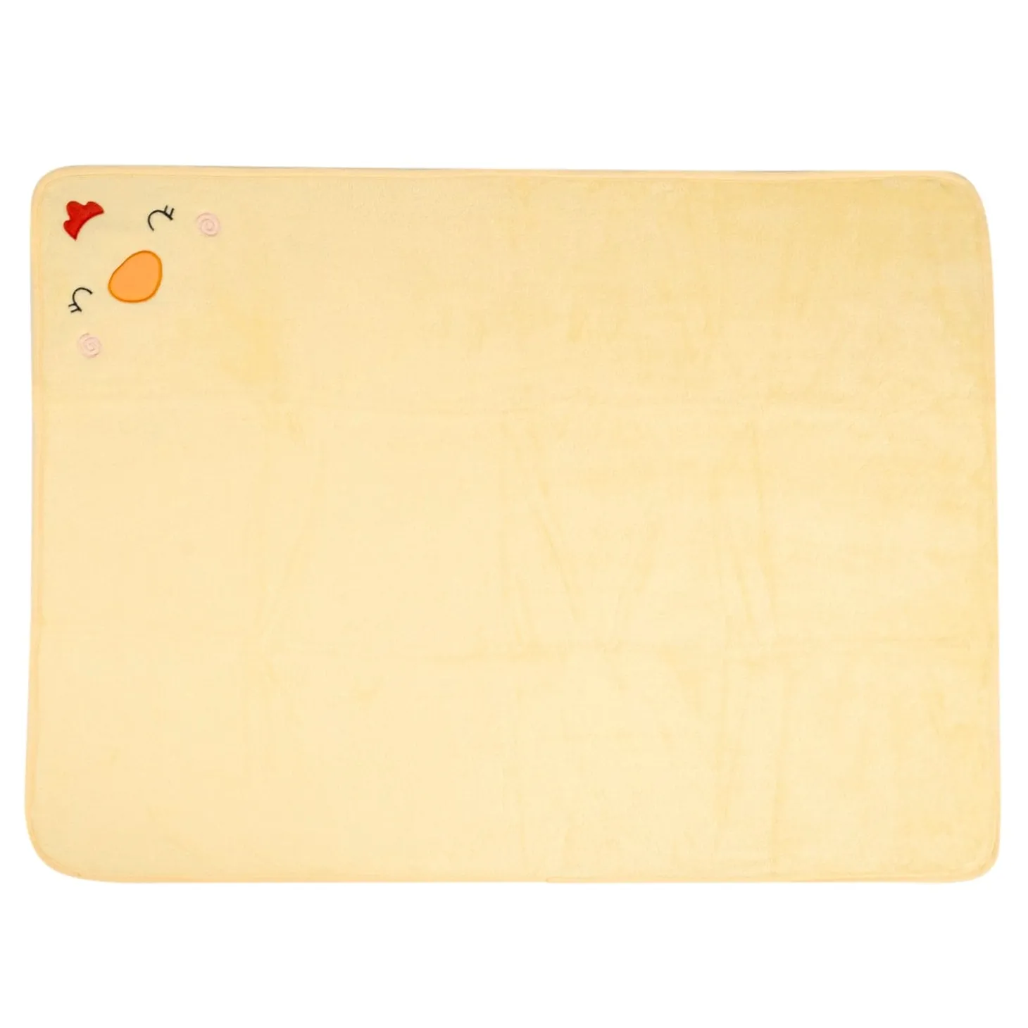 Baby Moo Hen Embroidered Soft Blanket - Yellow