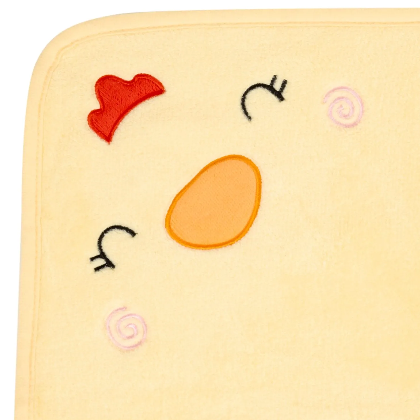 Baby Moo Hen Embroidered Soft Blanket - Yellow