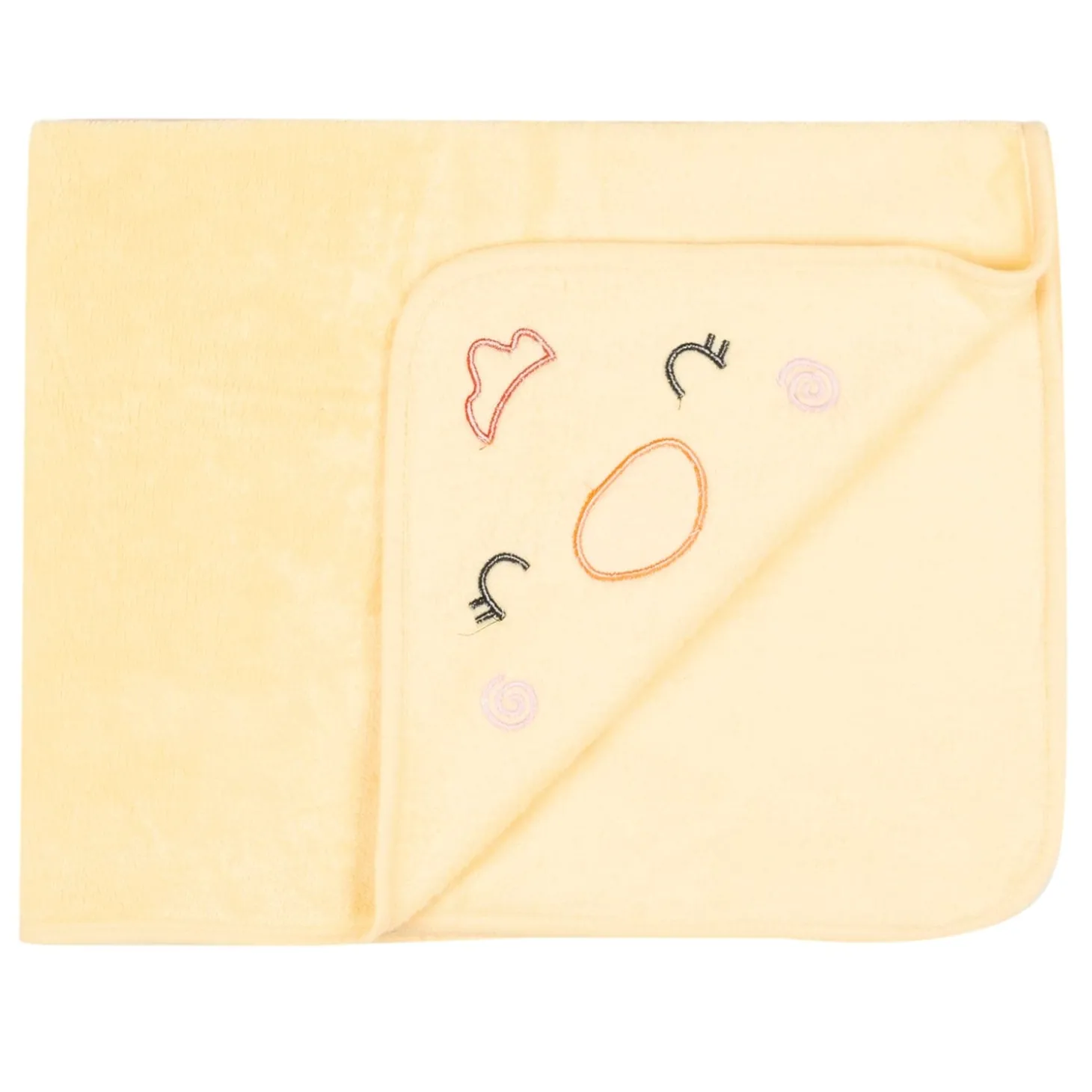 Baby Moo Hen Embroidered Soft Blanket - Yellow