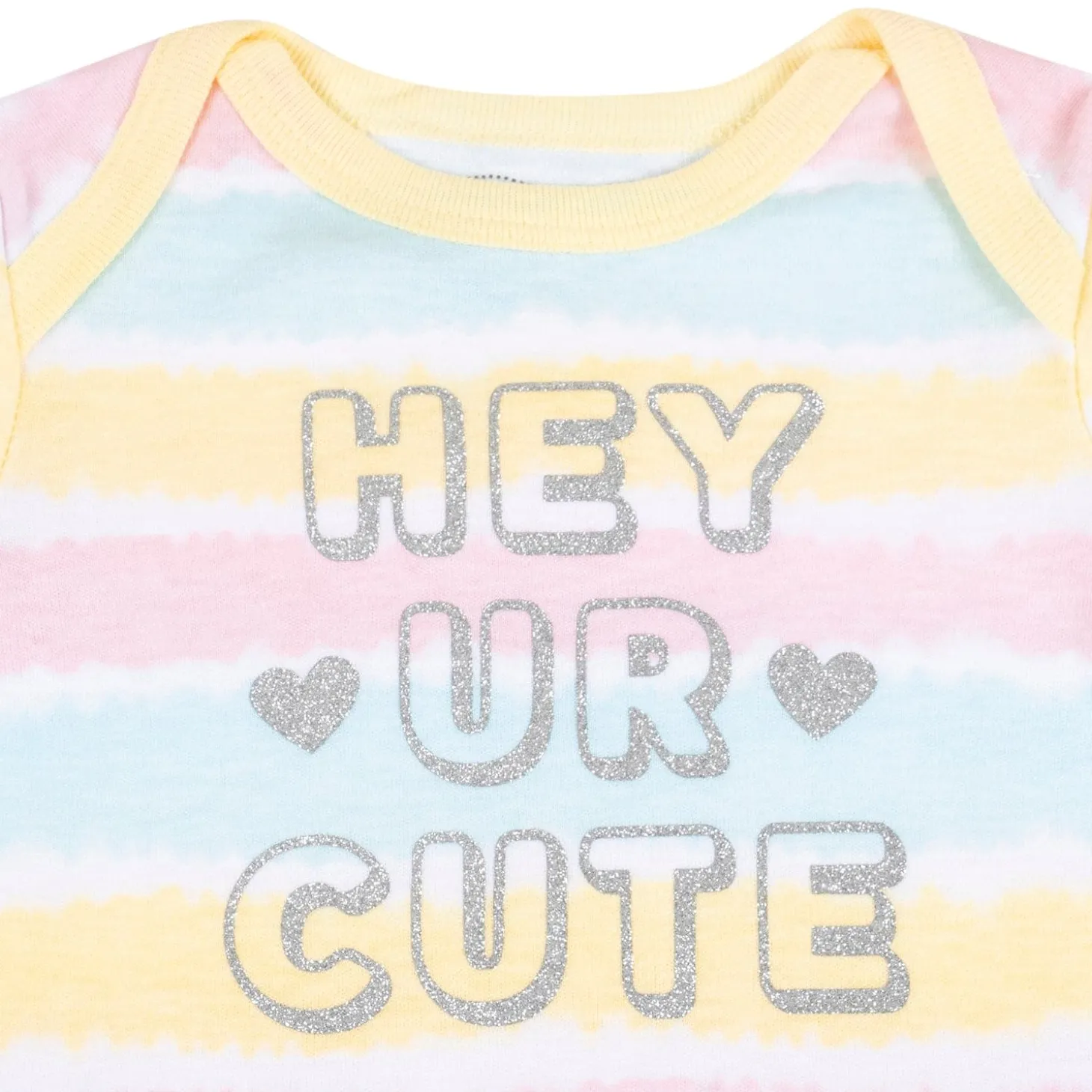 Baby Moo Hey Cutie Gift Set 3 Piece With Bodysuit, Leggings And Headband - Yellow, Grey
