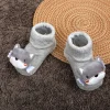 Baby Moo Husky Cotton Anti-Skid 3D Socks - Grey