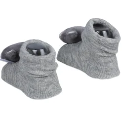 Baby Moo Husky Cotton Anti-Skid 3D Socks - Grey