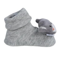 Baby Moo Husky Cotton Anti-Skid 3D Socks - Grey