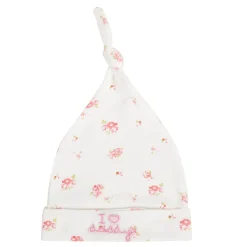 Baby Moo I Love Mommy Daddy Knotted Infants Ultra Soft 100% Cotton All Season Pack of 3 Caps - Pink