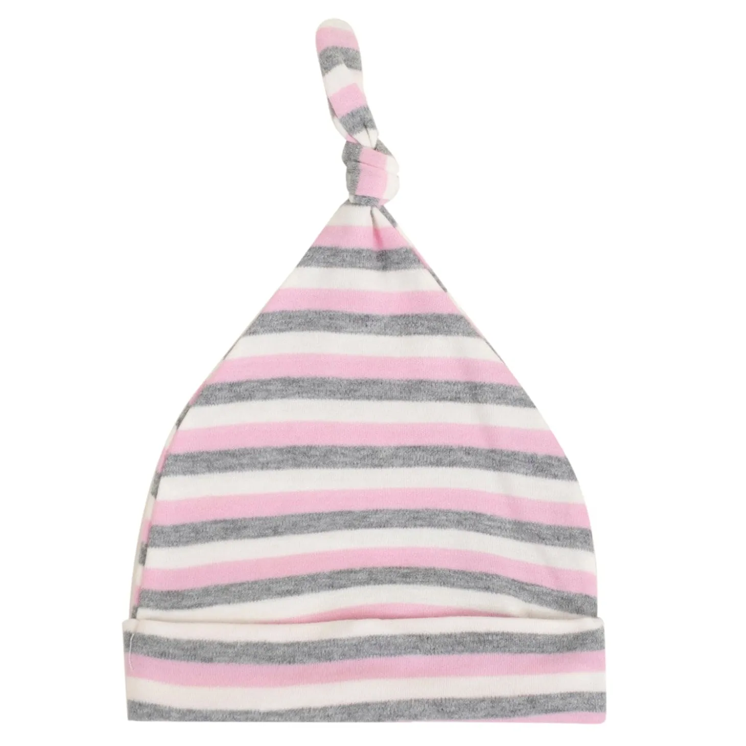 Baby Moo I Love Mommy Daddy Knotted Infants Ultra Soft 100% Cotton All Season Pack of 3 Caps - Pink