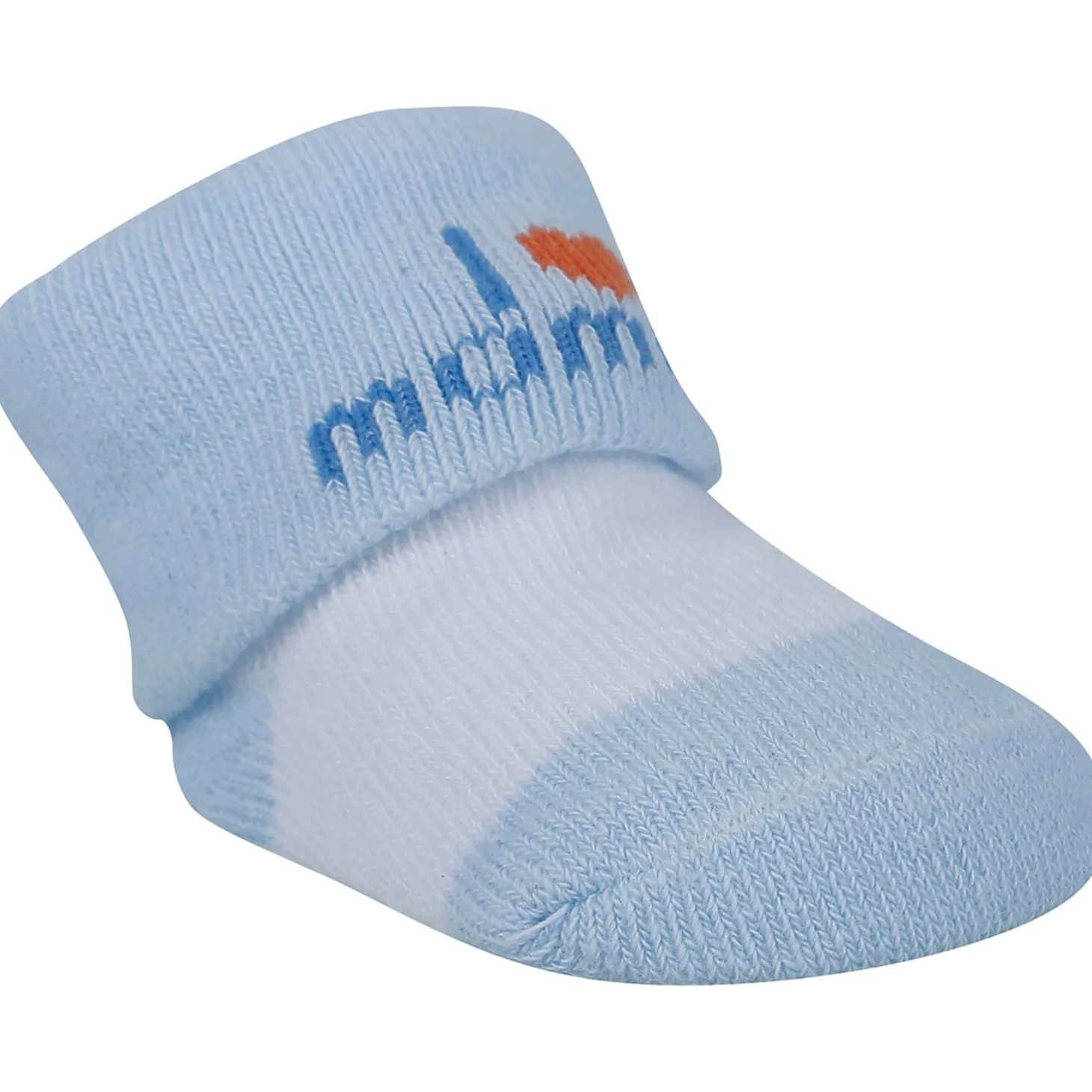 Baby Moo I Love Mommy Printed Elegent Socks Booties Pack of 2 - Blue
