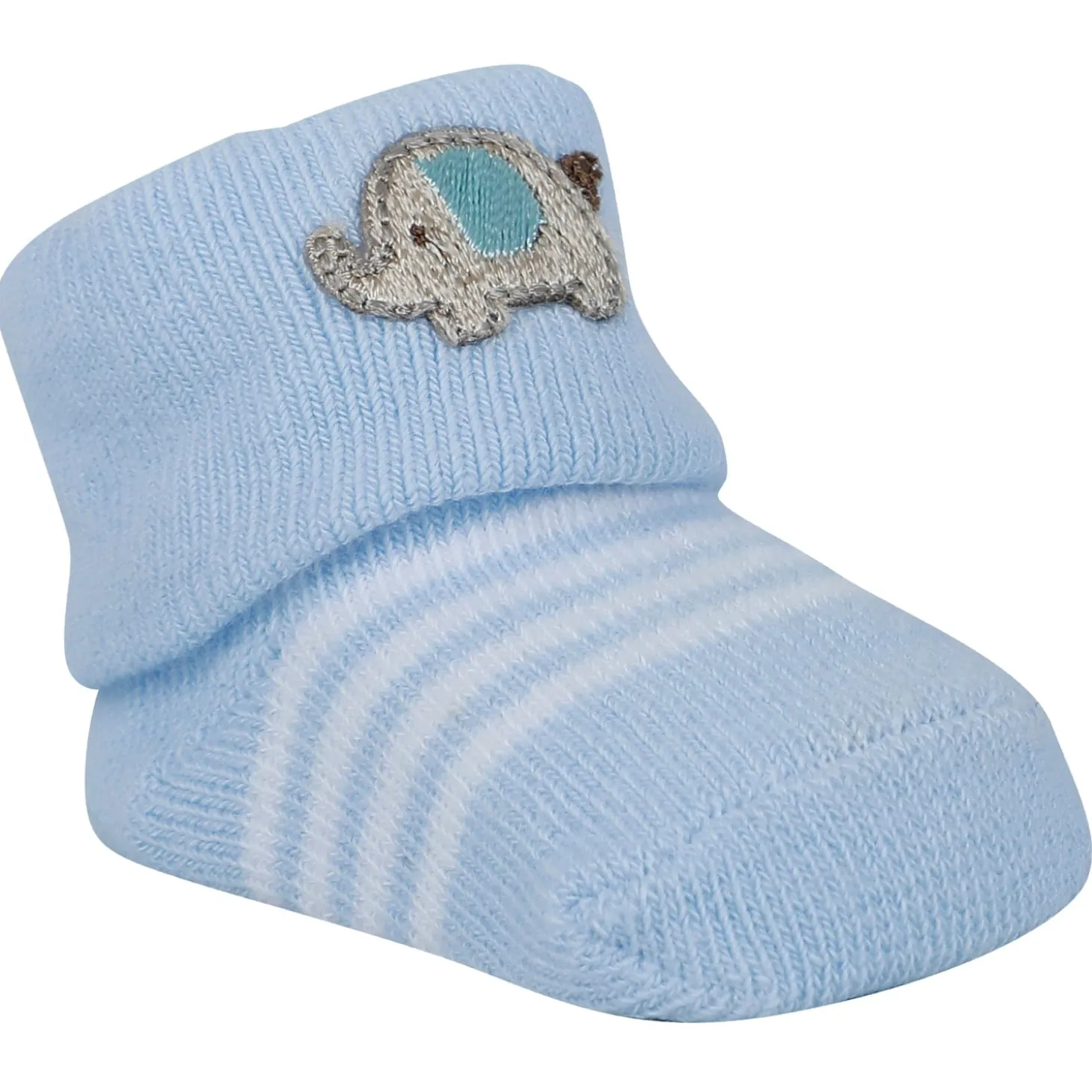 Baby Moo I Love Mommy Printed Elegent Socks Booties Pack of 2 - Blue