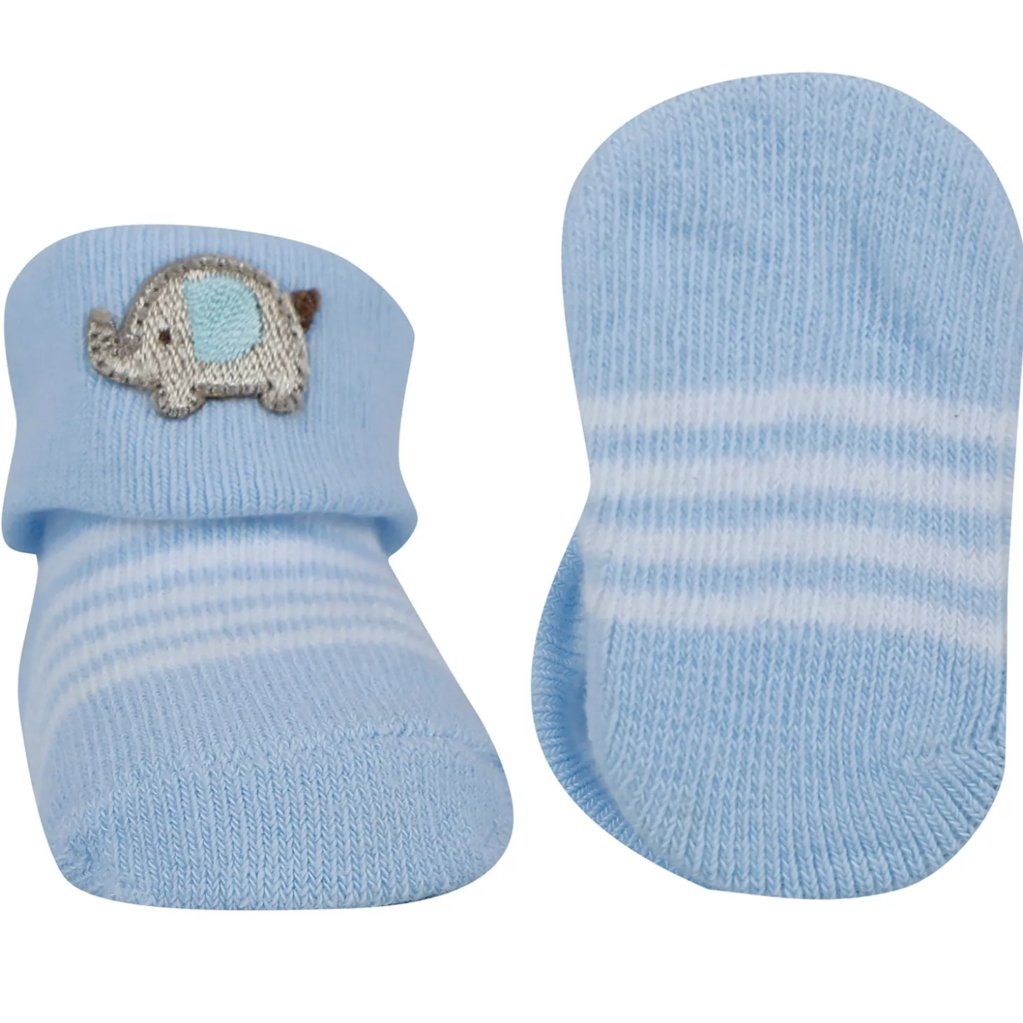 Baby Moo I Love Mommy Printed Elegent Socks Booties Pack of 2 - Blue
