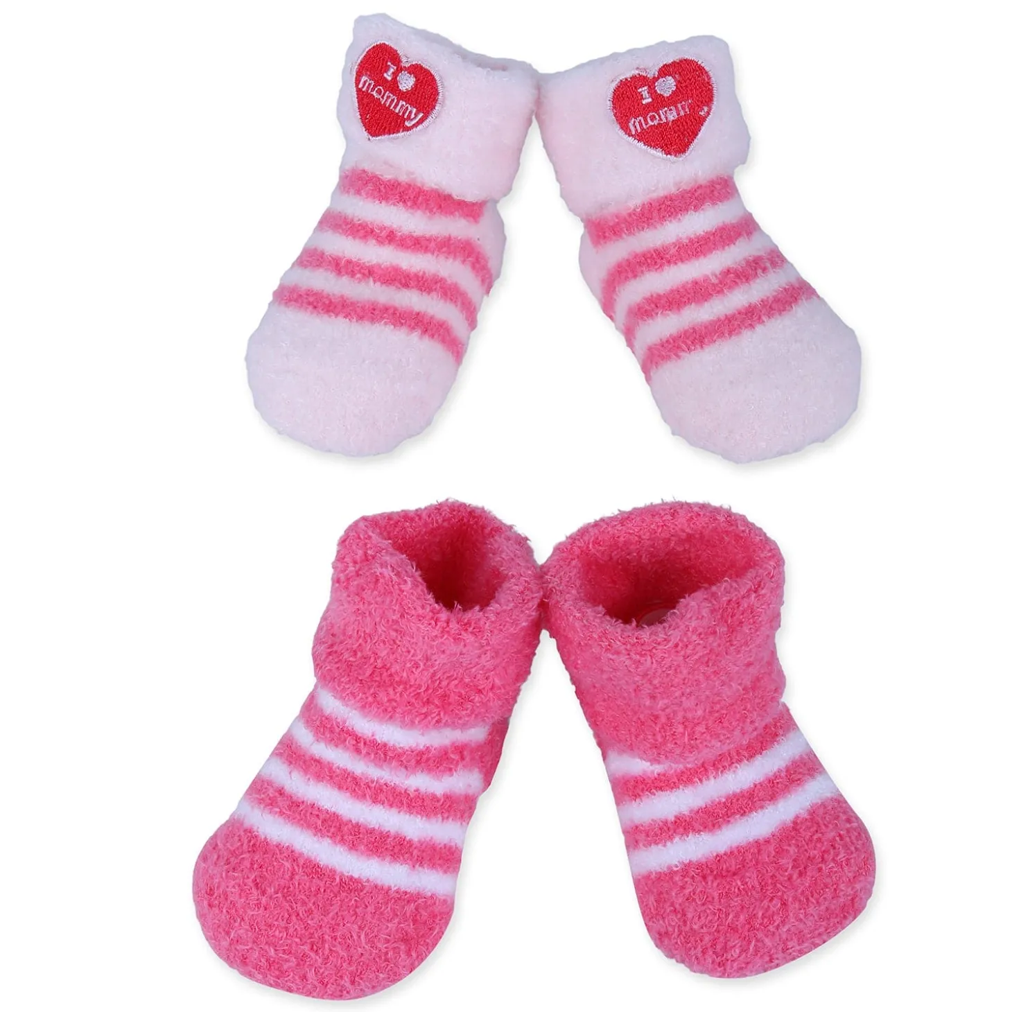 Baby Moo I Love Mummy Newborn Breathable Infant Cotton Socks - Pink