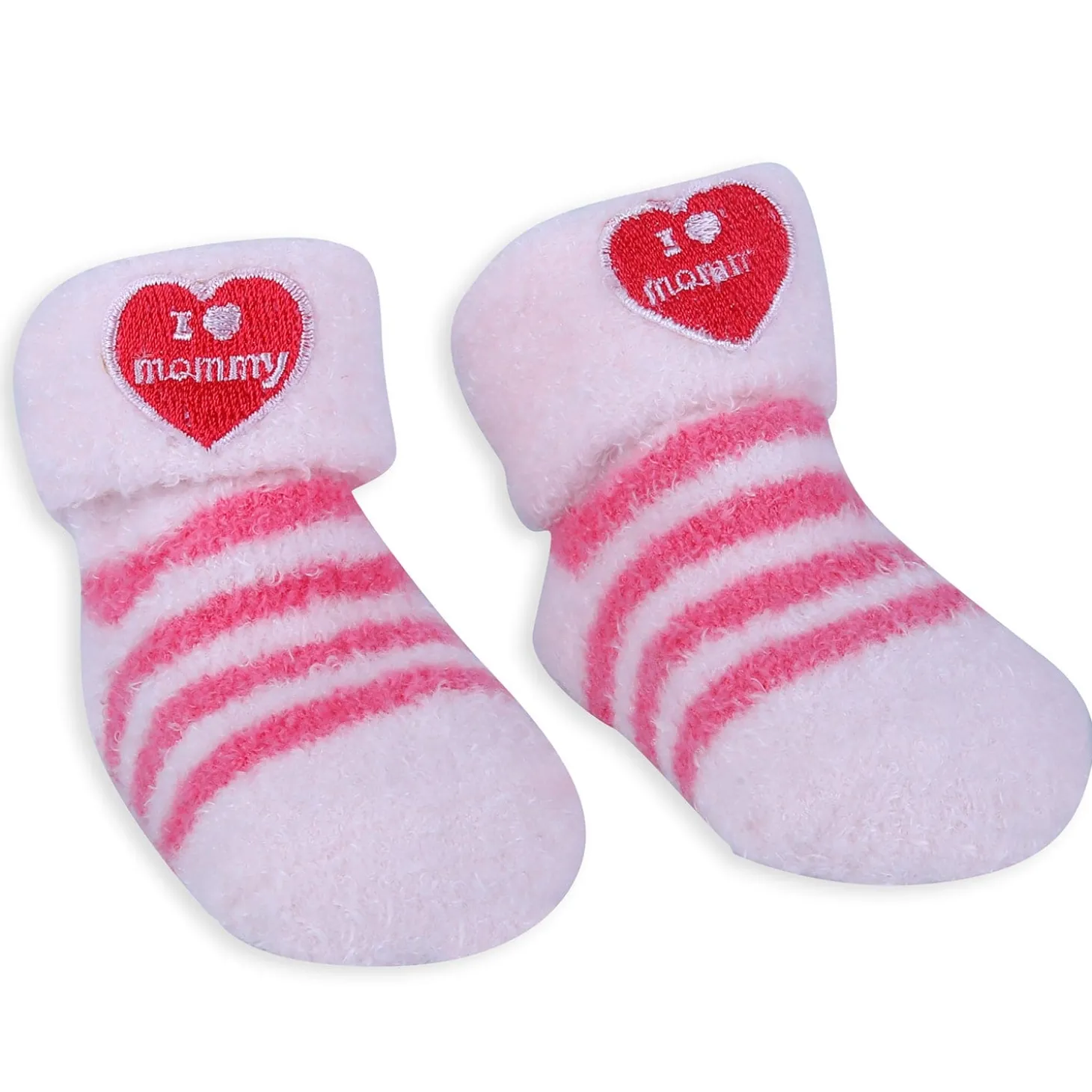 Baby Moo I Love Mummy Newborn Breathable Infant Cotton Socks - Pink