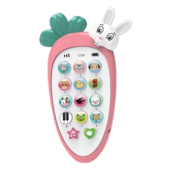 Baby Moo intelligent Bunny Interactive Musical Mobile Phone Toy For Kids With 20 Built-in Songs, Animal Sounds & Chat Button - Pink