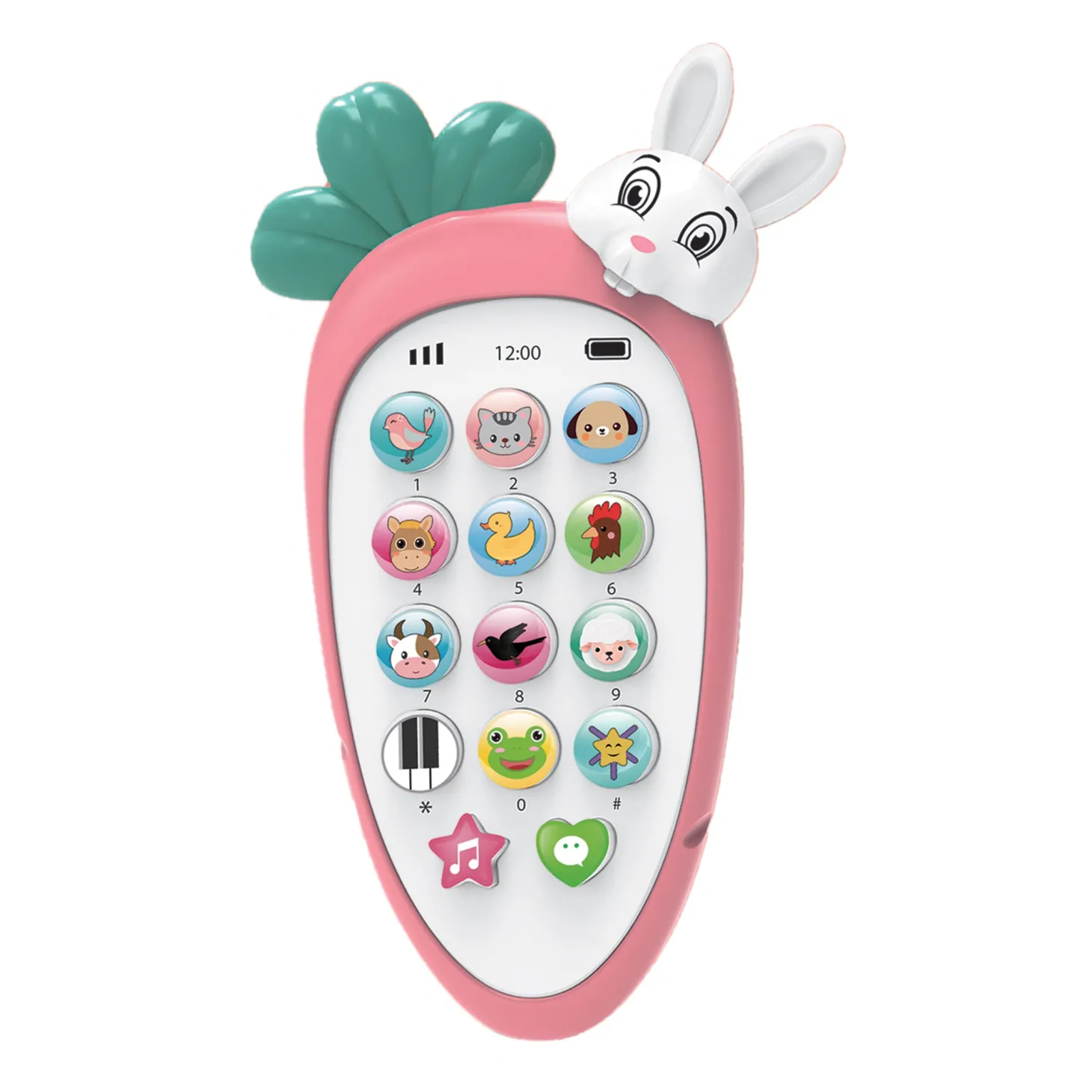 Baby Moo intelligent Bunny Interactive Musical Mobile Phone Toy For Kids With 20 Built-in Songs, Animal Sounds & Chat Button - Pink