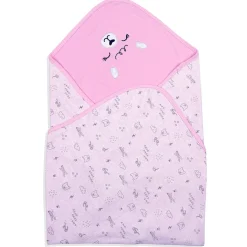 Baby Moo Jet Set Doggo Soft Reversible Wrapper - Pink