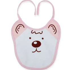 Baby Moo Junior Teddy Pack Of 2 Adjustable Tie Knot Cotton Bibs - Pink