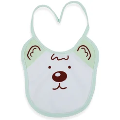 Baby Moo Junior Teddy Pack Of 2 Adjustable Tie Knot Cotton Bibs - Green