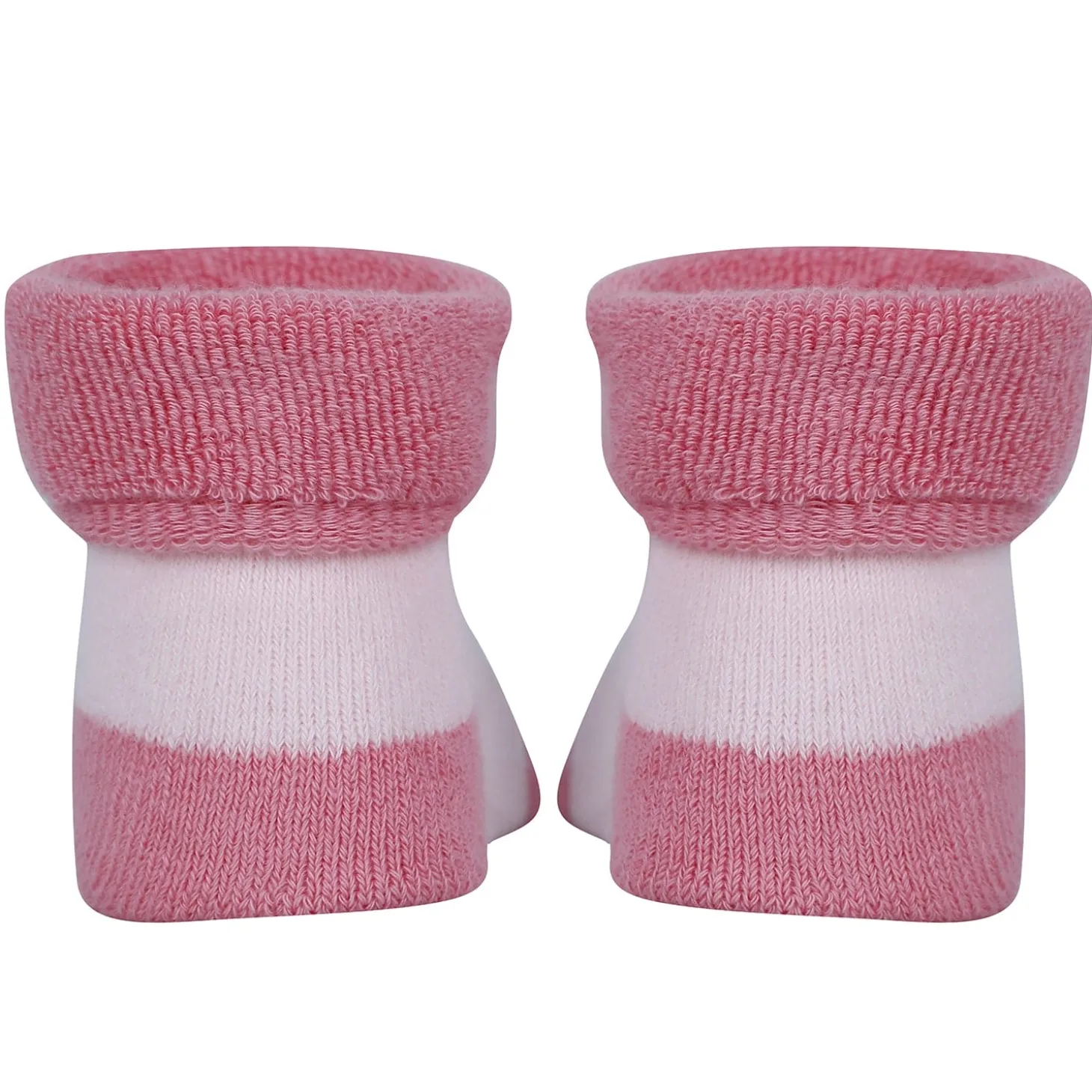 Baby Moo Kitty And Rabbit 3D Rattle Anti-Skid Socks Booties Pack of 2 - Pink, Orange