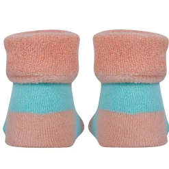 Baby Moo Kitty And Rabbit 3D Rattle Anti-Skid Socks Booties Pack of 2 - Pink, Orange