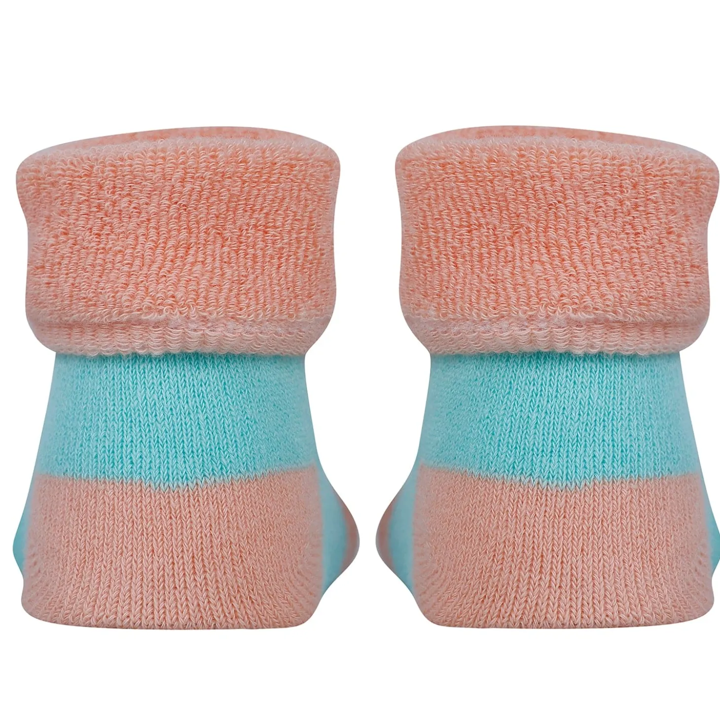 Baby Moo Kitty And Rabbit 3D Rattle Anti-Skid Socks Booties Pack of 2 - Pink, Orange