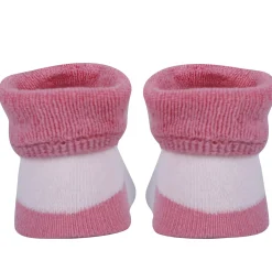 Baby Moo Kitty And Rabbit 3D Rattle Anti-Skid Socks Booties Pack of 2 - Orange, Pink