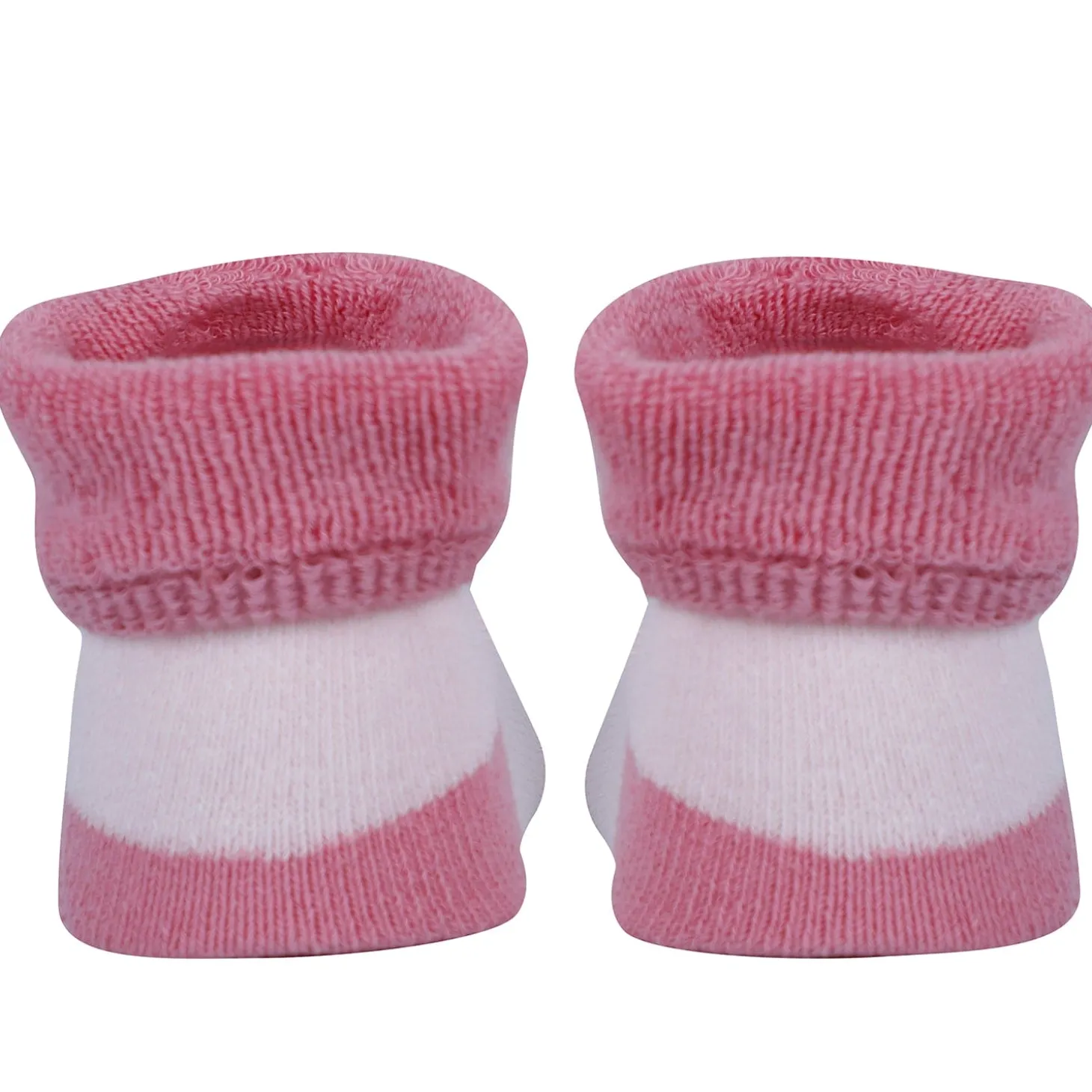 Baby Moo Kitty And Rabbit 3D Rattle Anti-Skid Socks Booties Pack of 2 - Orange, Pink