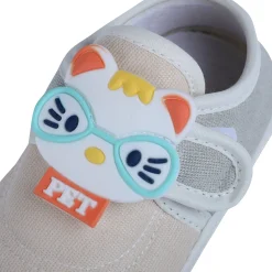 Baby Moo Kitty Love Soft Sole Anti-Slip Booties - Beige